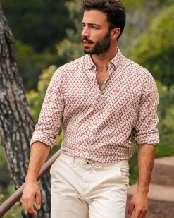 NZA New Zealand Auckland Linnen overhemd met print