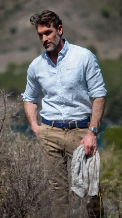 NZA New Zealand Auckland Linnen overhemd met stippen -