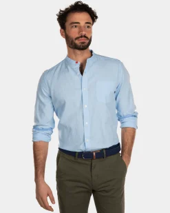 NZA New Zealand Auckland Linnen overhemd zonder kraag -