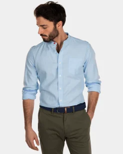 NZA New Zealand Auckland Linnen overhemd zonder kraag -