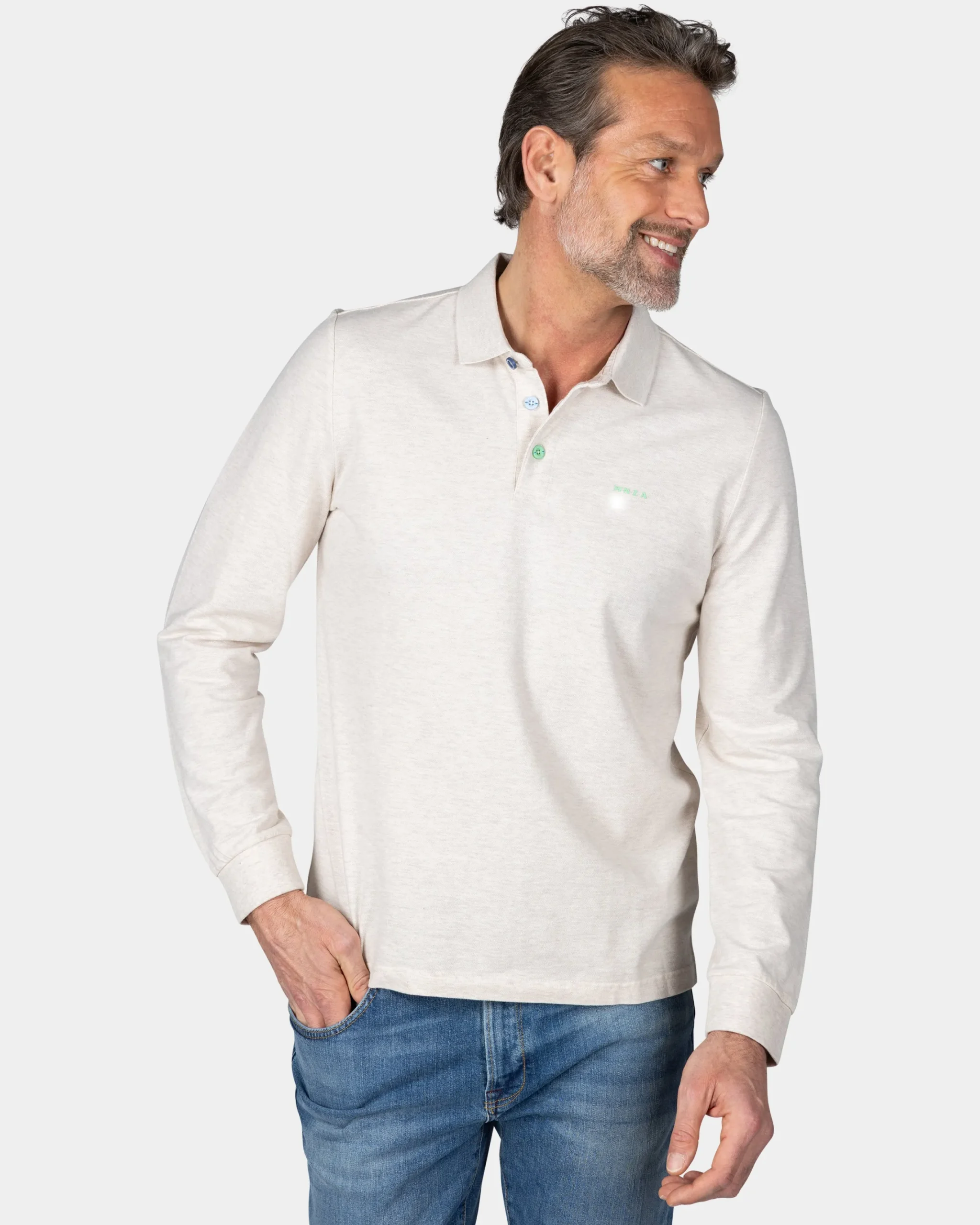 NZA New Zealand Auckland Longsleeve katoenen beige polo