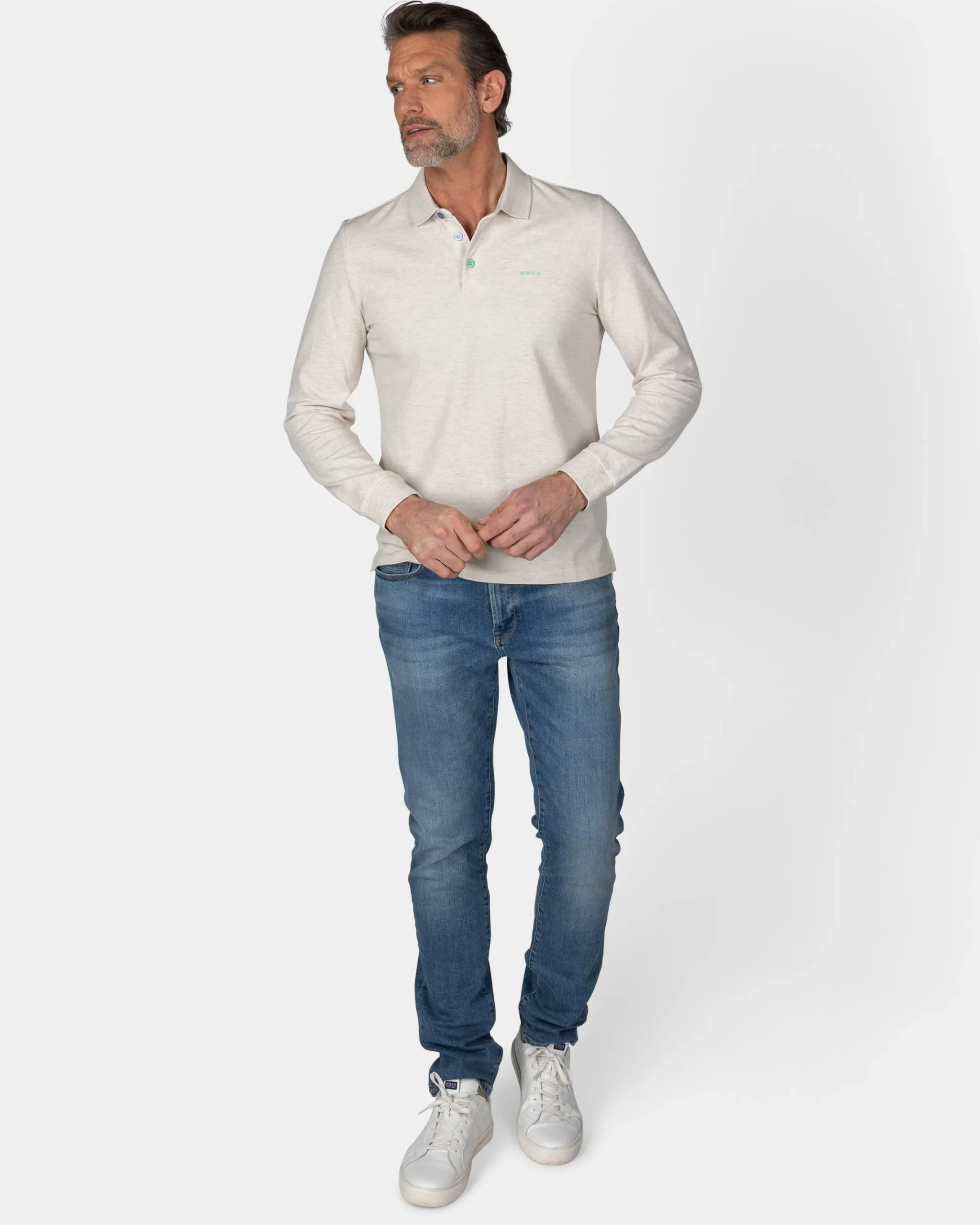 NZA New Zealand Auckland Longsleeve katoenen beige polo