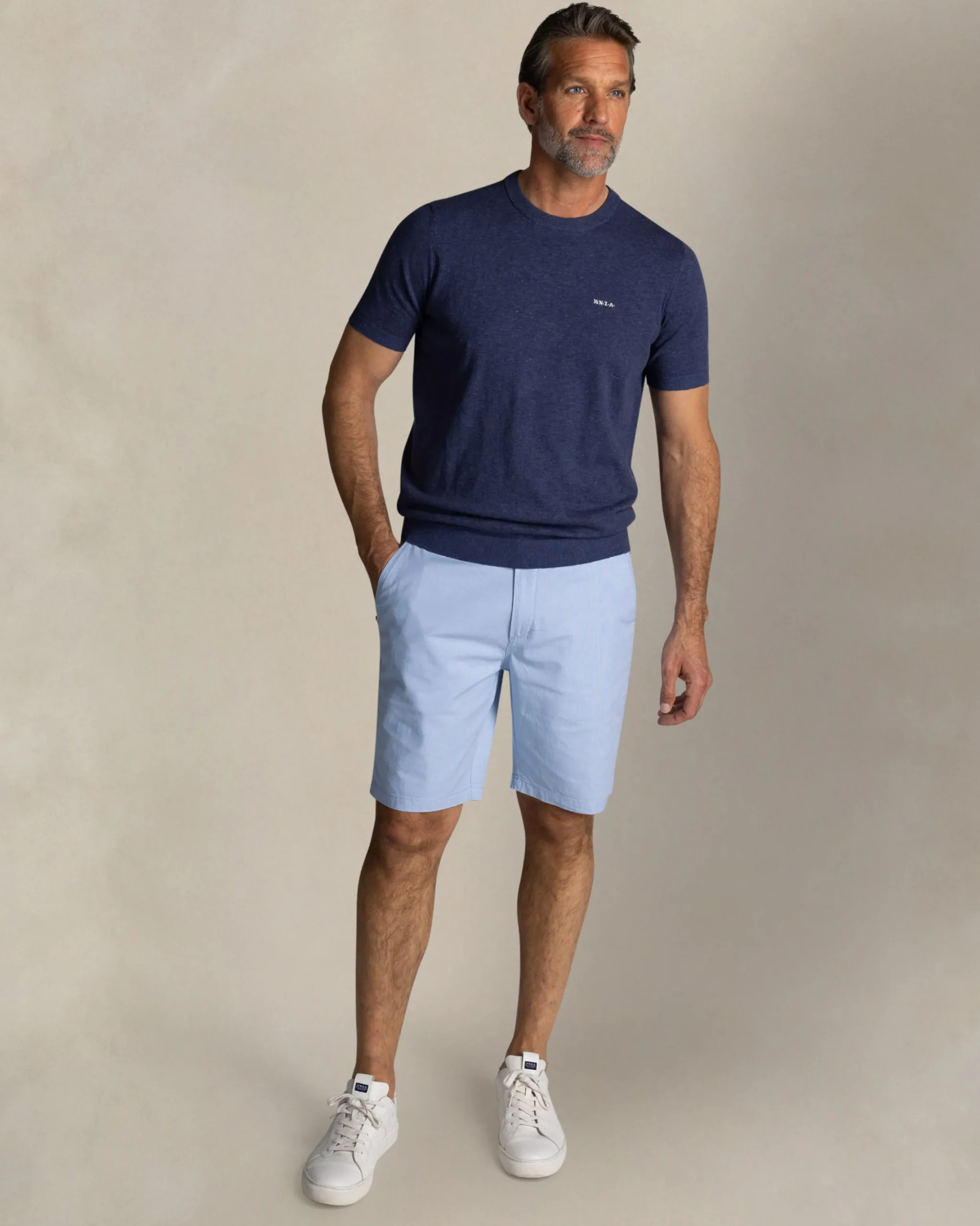 NZA New Zealand Auckland Marineblauwe katoenen trui met ronde hals