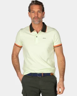 NZA New Zealand Auckland Mintgroene polo met blauwe kraag