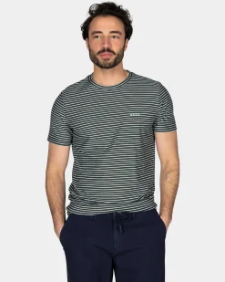 NZA New Zealand Auckland Mosgroen t-shirt met kleine witte streep