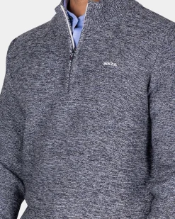 NZA New Zealand Auckland Navy gebreide pullover met halve rits -