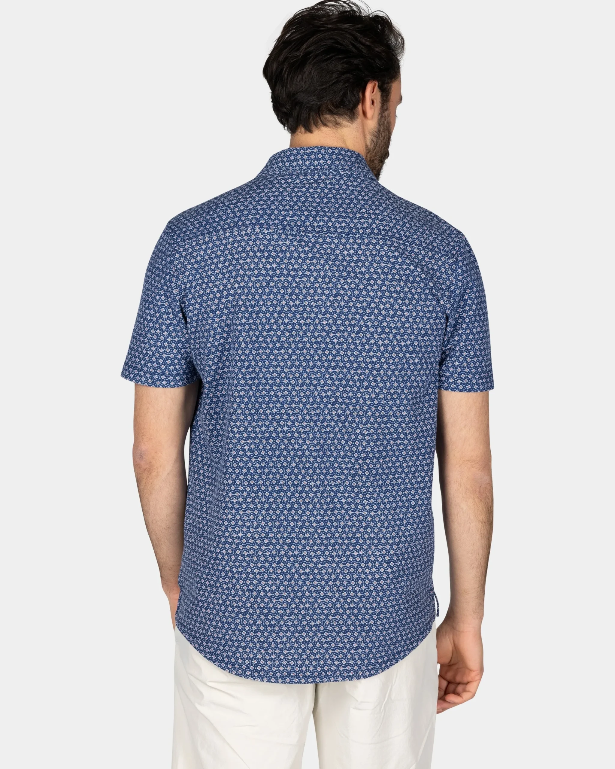 NZA New Zealand Auckland Navy overhemd met kleine roze print