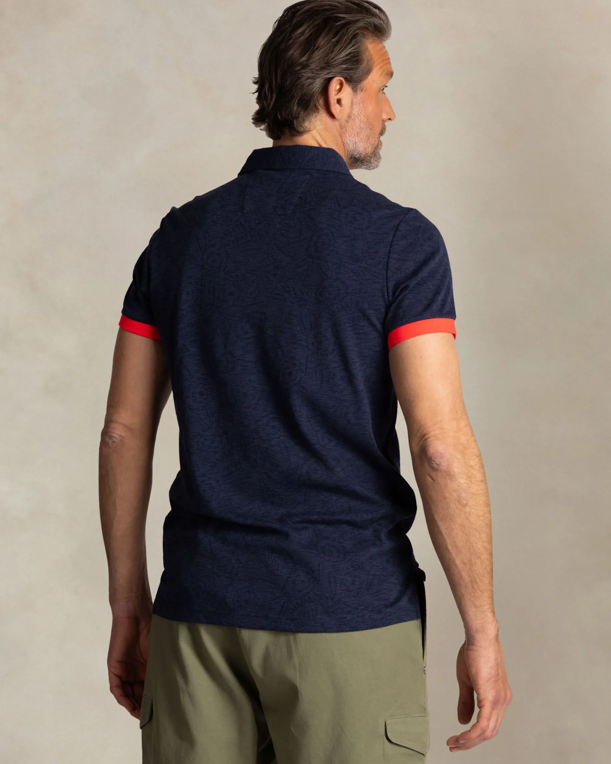 NZA New Zealand Auckland Navy polo met bladprint