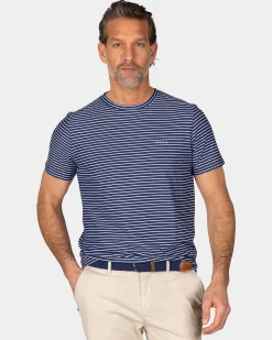 NZA New Zealand Auckland Navy t-shirt met kleine witte streep