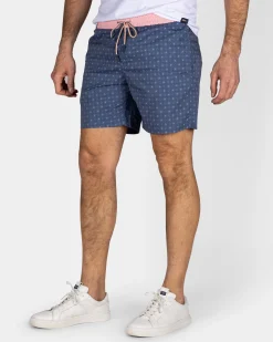 NZA New Zealand Auckland Navy zwembroek met print en lichtroze details