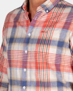 NZA New Zealand Auckland Oranje en blauw geruit overhemd