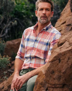 NZA New Zealand Auckland Oranje en blauw geruit overhemd