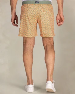 NZA New Zealand Auckland Oranje geprinte zwembroek met groene rand