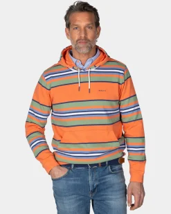 NZA New Zealand Auckland Oranje gestreepte hoodie
