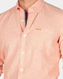 NZA New Zealand Auckland Oranje linnen overhemd -