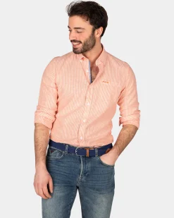 NZA New Zealand Auckland Oranje linnen overhemd -