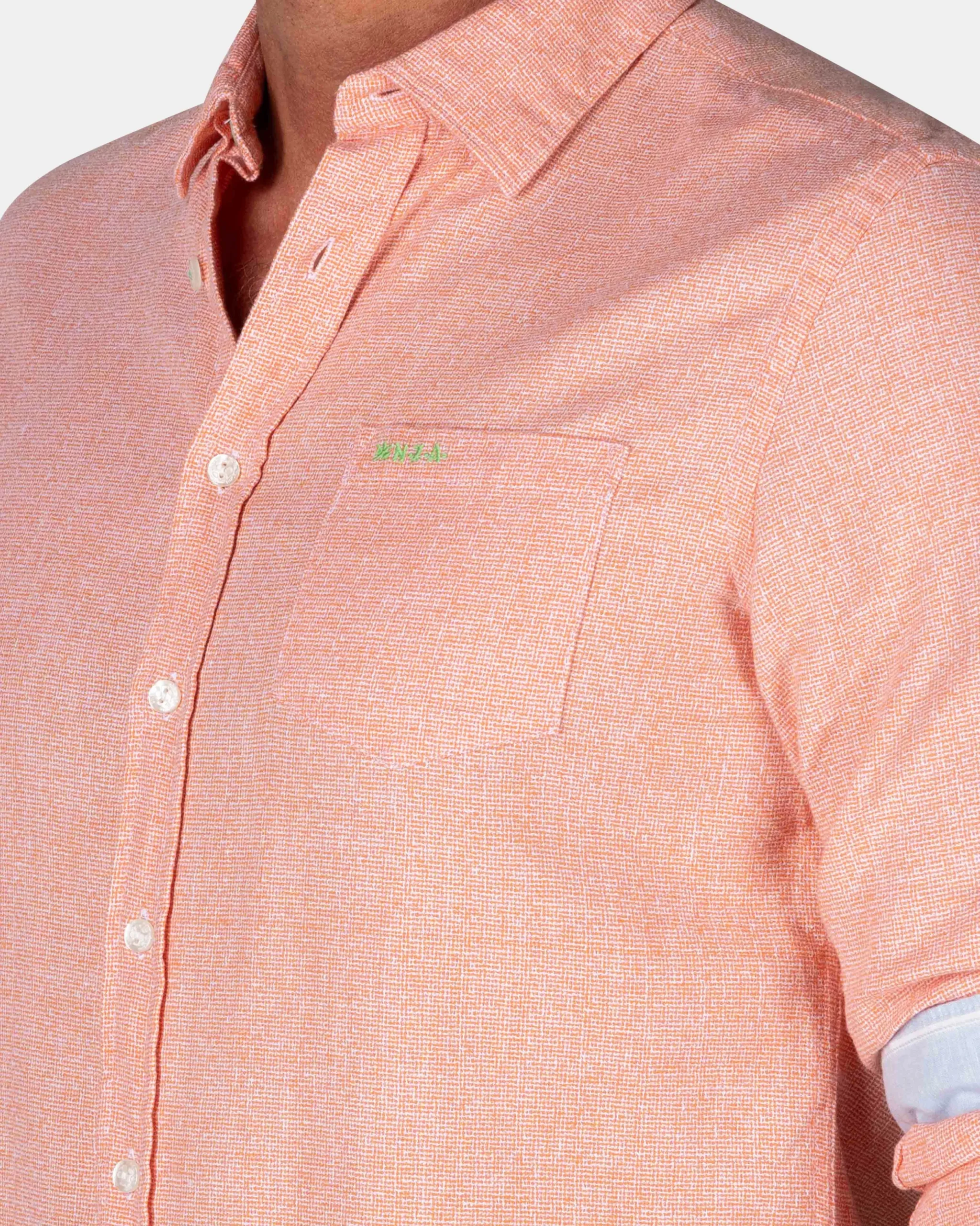 NZA New Zealand Auckland Oranje linnen overhemd met stretch