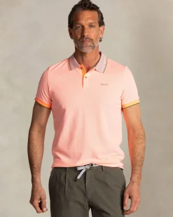 NZA New Zealand Auckland Oranje polo met gestreepte kraag