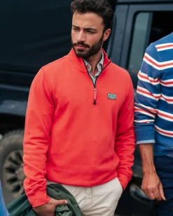 NZA New Zealand Auckland Oranje sweater met halve rits