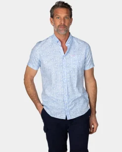 NZA New Zealand Auckland Pastelblauw overhemd met witte print