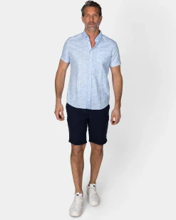 NZA New Zealand Auckland Pastelblauw overhemd met witte print