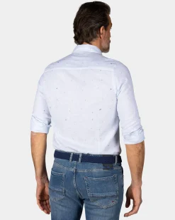 NZA New Zealand Auckland Pastelblauw overhemd met linnen