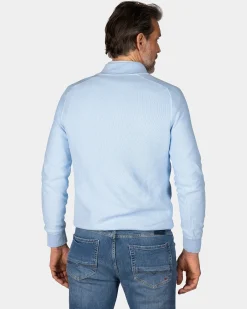 NZA New Zealand Auckland Pastelblauwe basis pullover met halve rits