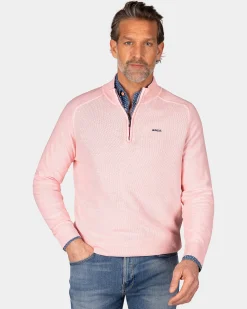 NZA New Zealand Auckland Pastelroze basis pullover met halve rits