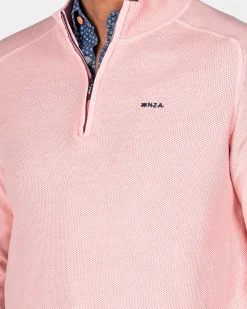 NZA New Zealand Auckland Pastelroze basis pullover met halve rits