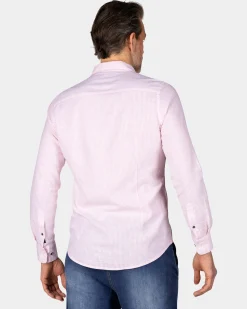 NZA New Zealand Auckland Pastelroze linnen overhemd met elastaan