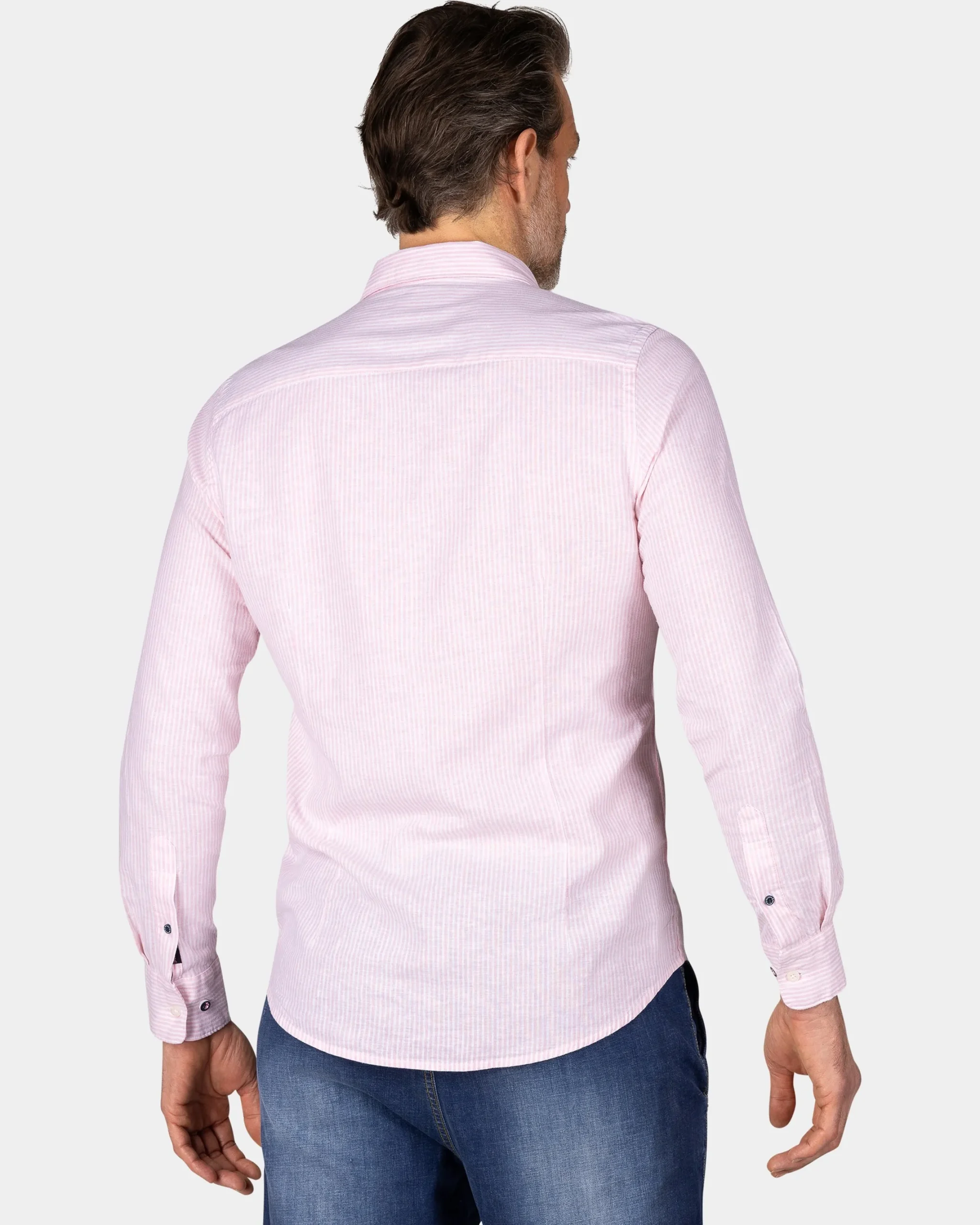 NZA New Zealand Auckland Pastelroze linnen overhemd met elastaan