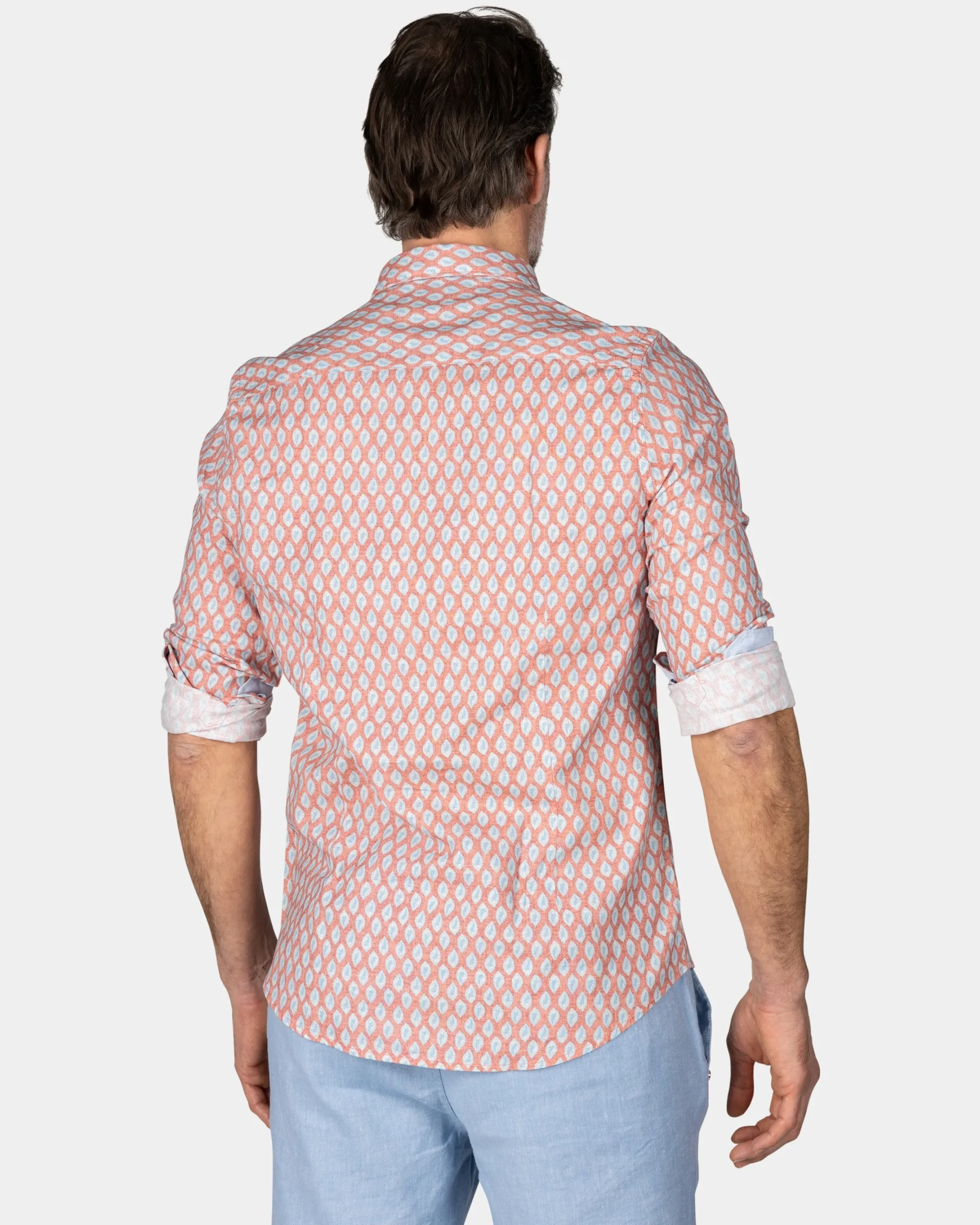 NZA New Zealand Auckland Pastelroze overhemd met grafische print