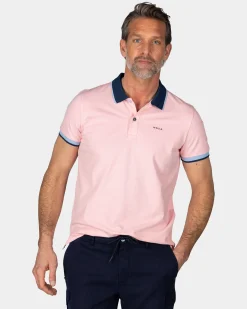 NZA New Zealand Auckland Pastelroze polo met blauwe kraag
