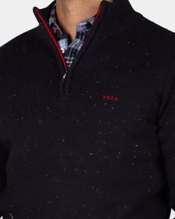 NZA New Zealand Auckland Pullover met halve rits in donkerblauw -