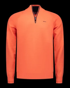 NZA New Zealand Auckland Rode katoenen pullover met halve rits -