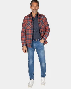 NZA New Zealand Auckland Roodgeruit flannellen gewateerd overhemd -