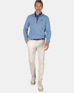 NZA New Zealand Auckland Sportieve blauwe sweater met halve rits -