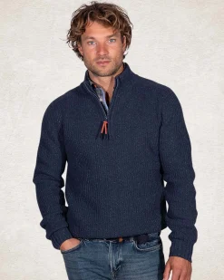 NZA New Zealand Auckland Trui met halve rits van wol en katoen -