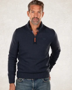 NZA New Zealand Auckland Trui met halve rits van wol mix -