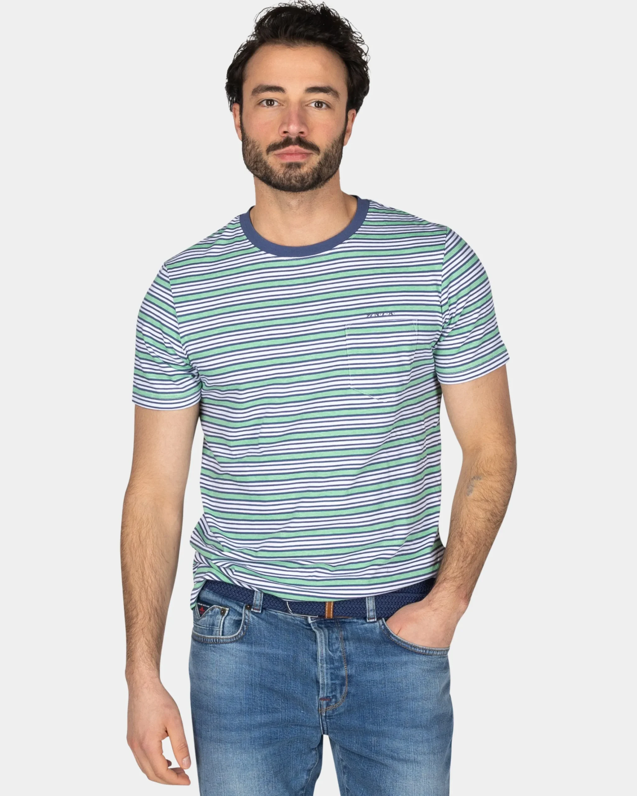 NZA New Zealand Auckland T-shirt met blauwe strepen