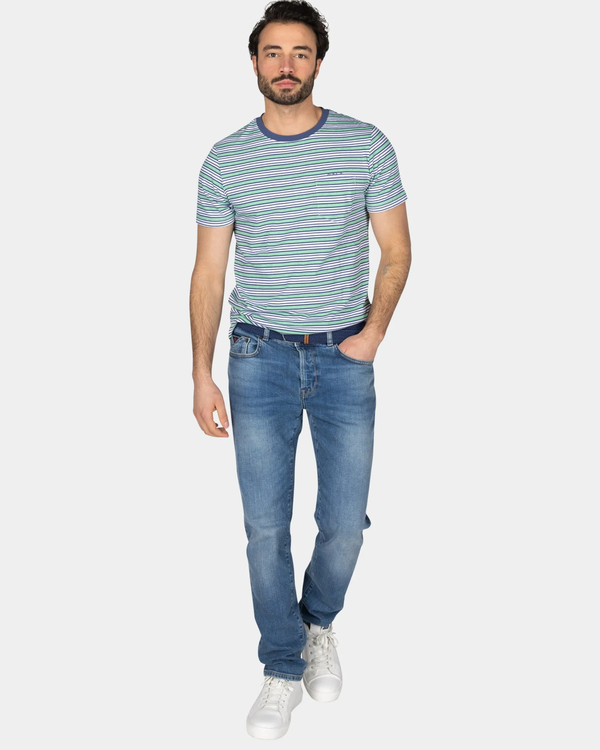 NZA New Zealand Auckland T-shirt met blauwe strepen