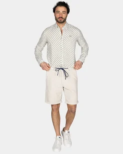 NZA New Zealand Auckland Wit overhemd met groene grafische print