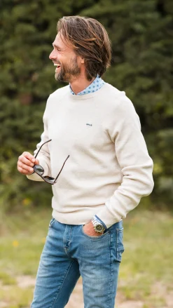 NZA New Zealand Auckland Witte effen pullover met ronde hals