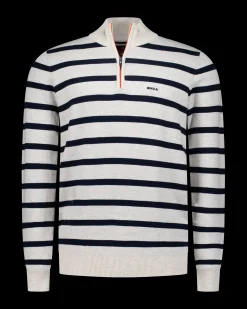 NZA New Zealand Auckland Witte katoenen trui met navy streep