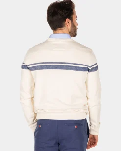 NZA New Zealand Auckland Witte sweater met blauwe streep -