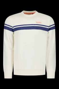 NZA New Zealand Auckland Witte sweater met blauwe streep -