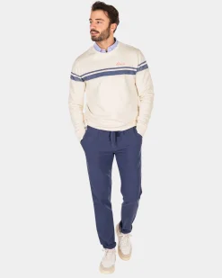 NZA New Zealand Auckland Witte sweater met blauwe streep -