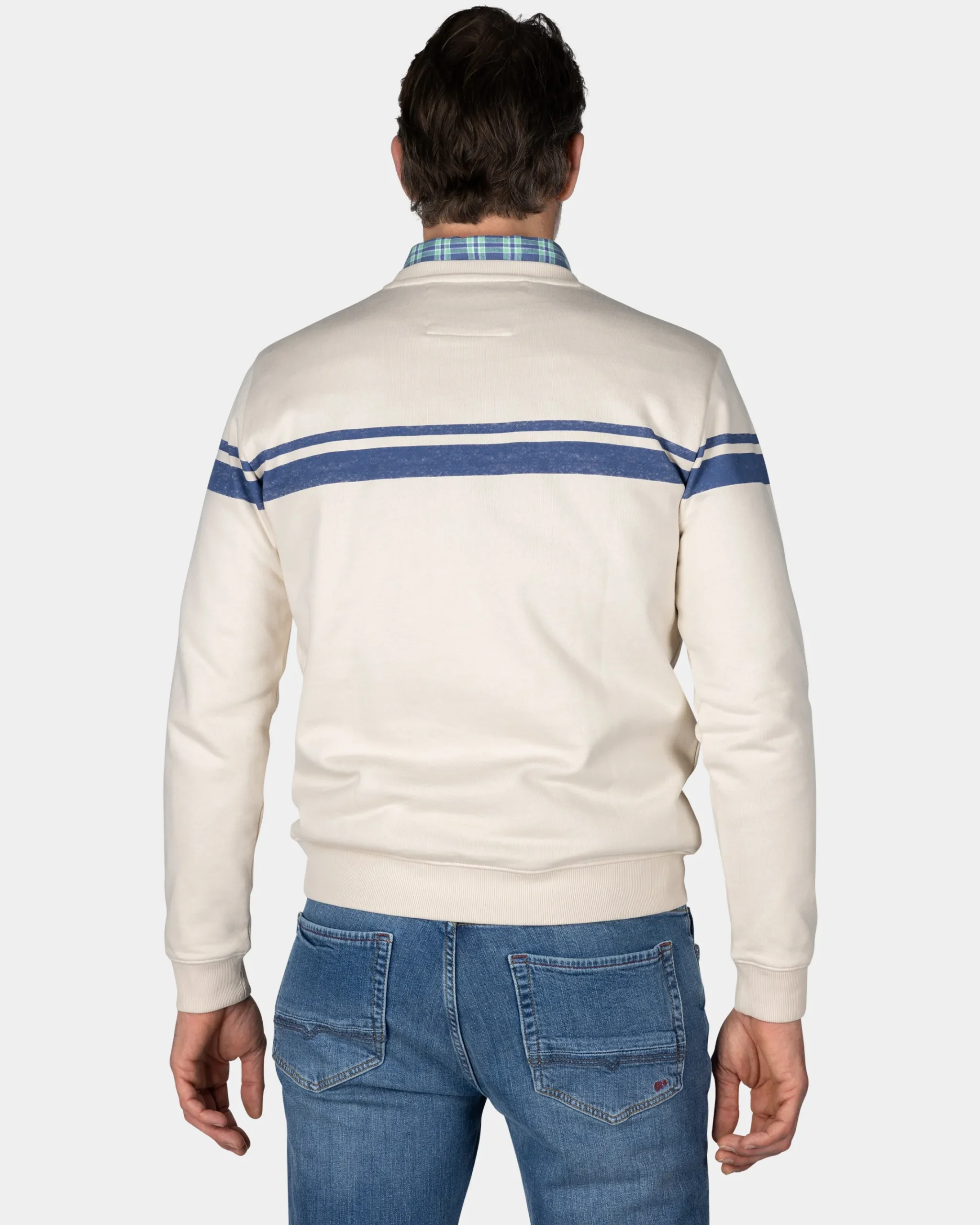 NZA New Zealand Auckland Witte trui met lichtblauwe strepen