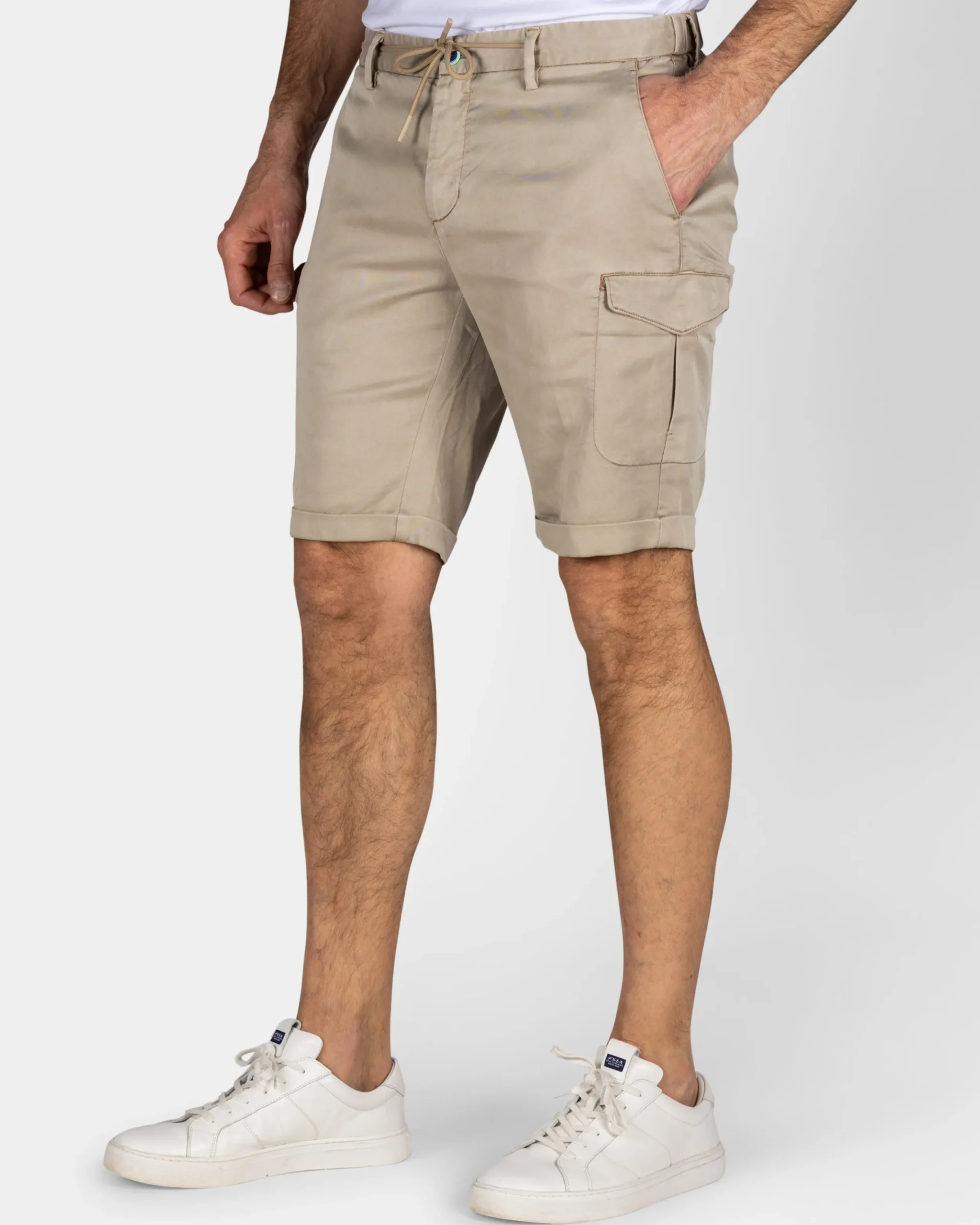 NZA New Zealand Auckland Zandkleurig cargo short met stretch