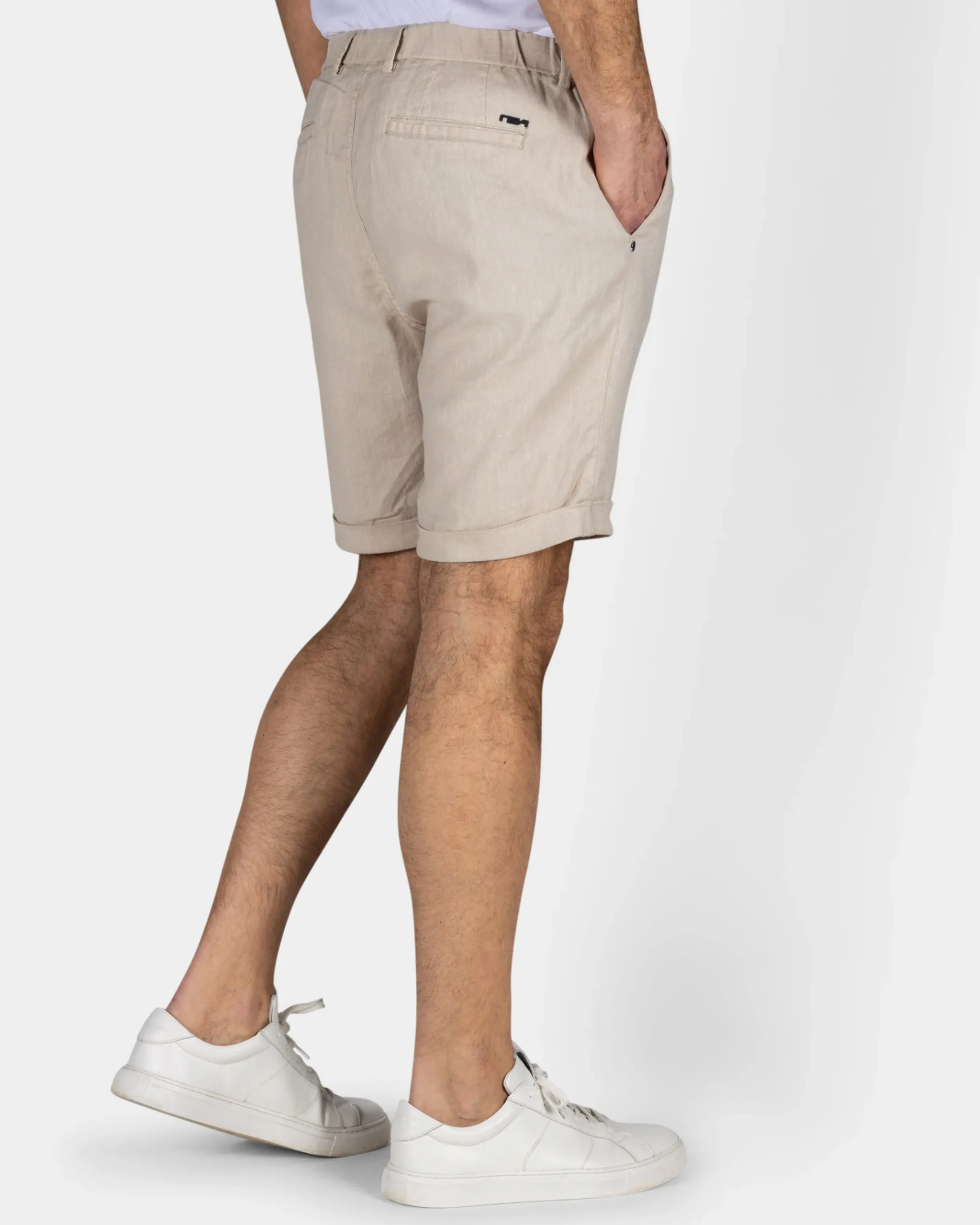 NZA New Zealand Auckland Zandkleurig linnen stretch short